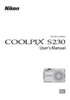 Nikon Coolpix S230 manual. Camera Instructions.